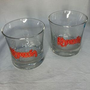 Kahlua Rocks Glasses 10 Oz Each 3 1/2 In Tall 3 1/2 In Round Set 2 Bar Cocktail